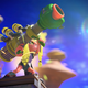A Splatoon 3 Inkling points an anti-cheat bazooka at the internet.
